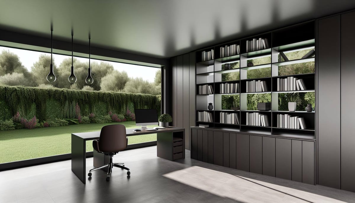 modern garden home office dark colours-1